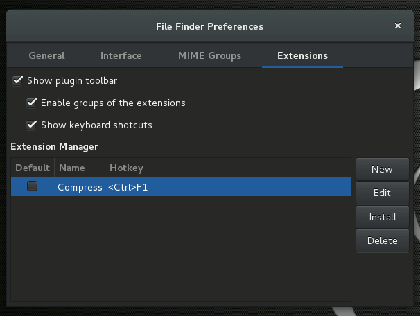 The File Finder's Extensions Manager